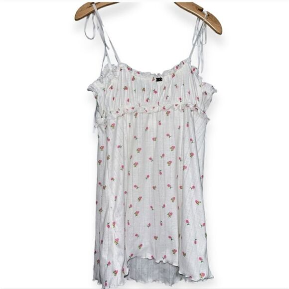 For Love & Lemons Women’s Size M White Pink Floral Blossom Pointelle Sli… - Picture 6 of 7